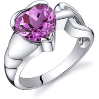 Pink Sapphire Infatuation Heart Knot Ring in Sterling Silver