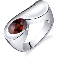 Garnet Artistic Ring in Sterling Silver