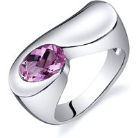Pink Sapphire Museum Ring in Sterling Silver