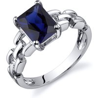 Sapphire Chain Link Ring in Sterling Silver