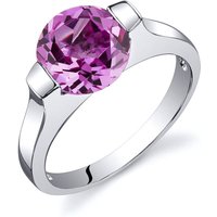 Pink Sapphire Bezel Ring in Sterling Silver
