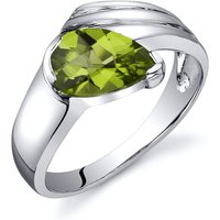 Peridot Modest Abstract Ring in Sterling Silver