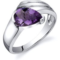Amethyst Modest Abstract Ring in Sterling Silver