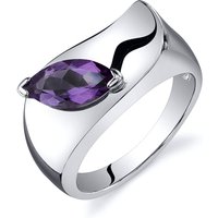 Marquise Cut Amethyst Ring in Sterling Silver
