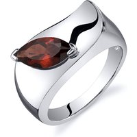 Marquise Cut Garnet Ring in Sterling Silver