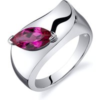 Marquise Cut Ruby Ring in Sterling Silver