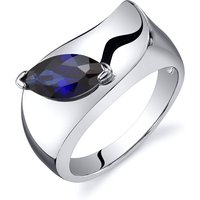 Marquise Cut Sapphire Ring in Sterling Silver