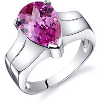 Pink Sapphire Brilliant Cut Ring in Sterling Silver