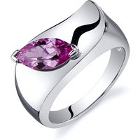 Marquise Cut Pink Sapphire Ring in Sterling Silver