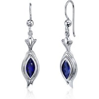 Sapphire Vitality Enveloped Earrings in Sterling Silver