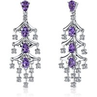 Amethyst and CZ Captivating Seduction Earrings in Sterling Silver