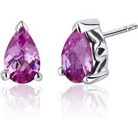 Pink Sapphire Modest Delicate Earrings in Sterling Silver