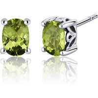 Peridot Bejewel Filigree Stud Earrings in Sterling Silver