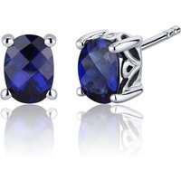 Sapphire Bejewel Filigree Stud Earrings in Sterling Silver