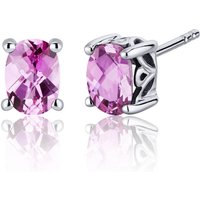 Pink Sapphire Bejewel Filigree Stud Earrings in Sterling Silver