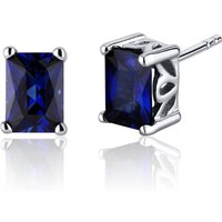 Sapphire Stud Earrings in Sterling Silver