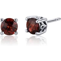 Garnet Intuition Filigree Stud Earrings in Sterling Silver