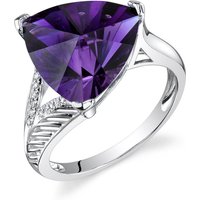 Amethyst and Diamond Pinwheel Ring in 9ct White Gold