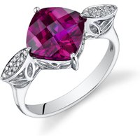 Ruby and Diamond Cherish Cape Ring in 9ct White Gold
