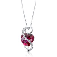 Ruby and Diamond Infatuation Wrap Pendant Necklace in 9ct White Gold