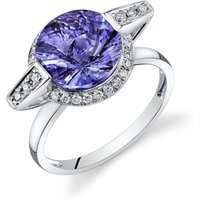 Alexandrite and Diamond Prismic Pinwheel Ring in 9ct White Gold