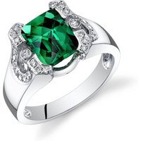 Emerald and Diamond Serenity Framed Ring in 9ct White Gold