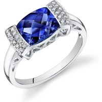 Sapphire and Diamond Cherish Broad Ring in 9ct White Gold