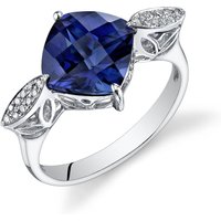 Sapphire and Diamond Cherish Cape Ring in 9ct White Gold