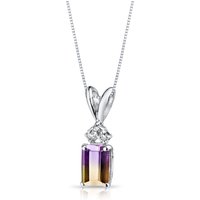 Ametrine and Diamond Serenity Pendant Necklace in 9ct White Gold