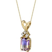 Ametrine and Diamond Serenity Pendant Necklace in 9ct Gold