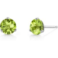 Peridot Intuition Simplicity Earrings in 9ct White Gold, Small