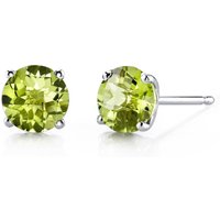 Peridot Intuition Simplicity Stud Earrings in 9ct White Gold, Small