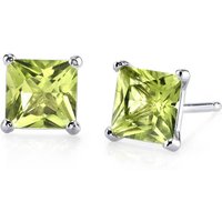 Peridot Legacy Simplicity Stud Earrings in 9ct White Gold