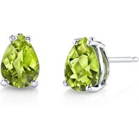 Peridot Modest Simplicity Stud Earrings in 9ct White Gold