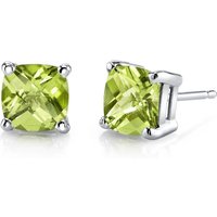 Peridot Cherish Simplicity Stud Earrings in 9ct White Gold