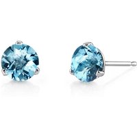 Swiss Blue Topaz Intuition Simplicity Earrings in 9ct White Gold, Small