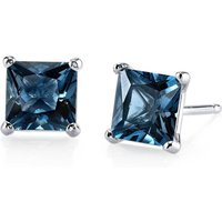 London Blue Topaz Legacy Simplicity Stud Earrings in 9ct White Gold