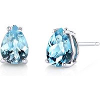 Swiss Blue Topaz Modest Simplicity Stud Earrings in 9ct White Gold