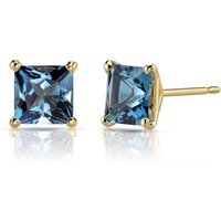 London Blue Topaz Legacy Simplicity Stud Earrings in 9ct Gold