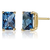 London Blue Topaz Flourish Simplicity Stud Earrings in 9ct Gold
