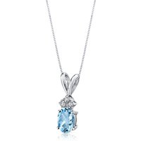 Swiss Blue Topaz and Diamond Embellished Bejewel Pendant Necklace in 9ct White Gold