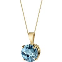 Swiss Blue Topaz Intuition Simplicity Pendant Necklace in 9ct Gold
