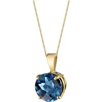 London Blue Topaz Intuition Simplicity Pendant Necklace in 9ct Gold