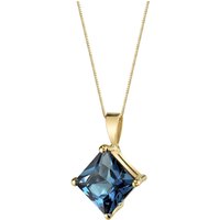 London Blue Topaz Legacy Simplicity Pendant Necklace in 9ct Gold