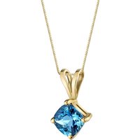 Swiss Blue Topaz Cherish Simplicity Pendant Necklace in 9ct Gold