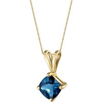 London Blue Topaz Cherish Simplicity Pendant Necklace in 9ct Gold