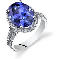 Tanzanite and Diamond Bejewel Ring in 9ct White Gold