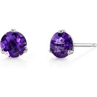 Amethyst Intuition Simplicity Earrings in 9ct White Gold, Small