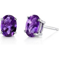 Amethyst Bejewel Simplicity Stud Earrings in 9ct White Gold