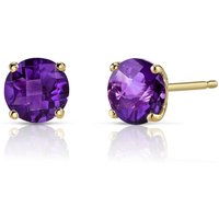 Amethyst Intuition Simplicity Stud Earrings in 9ct Gold, Small